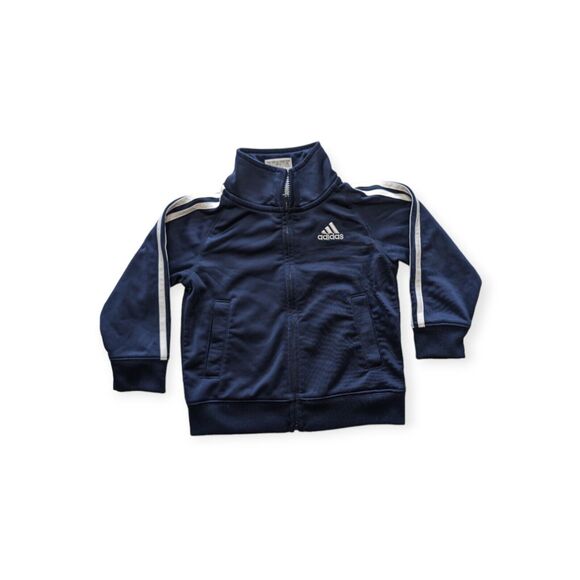 Adidas Baby Boys Blue Track Jacket Zip Front Size 18 Months - Picture 1 of 4